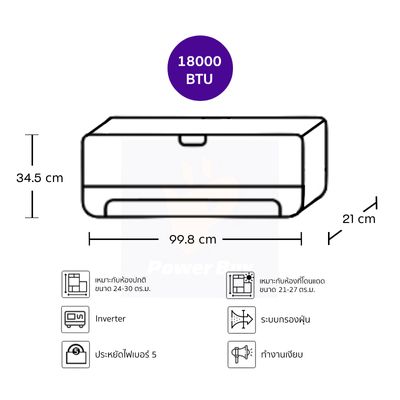 LG แอร์ติดผนัง 18000 BTU Inverter (สีขาว) รุ่น IEQ18EN.KU1